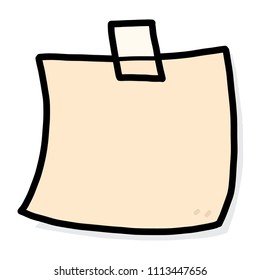 note paper / cartoon vector and illustration, hand drawn style, isolated on white background.