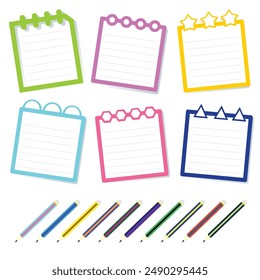 note paper clip, bulletin, illustration, message, label, sticker, reminder, set, notice, vector, sheet, paper, notepaper, isolated, blank, note, page, list, notebook, stationery, tape, pin, empty