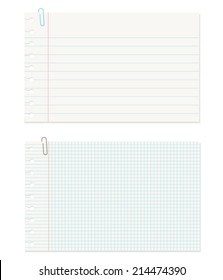 Note Paper with Clip on White Background