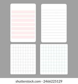 note paper collection on gray background