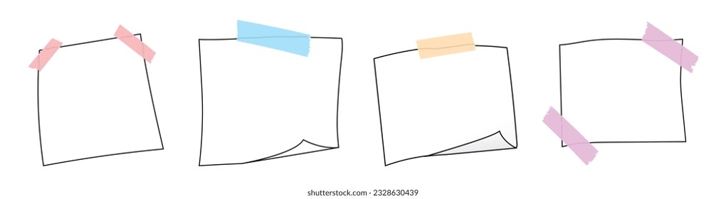 note paper with colorful masking tape