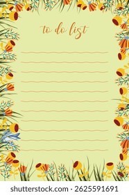 note paper design with flowers  frame