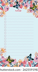 note paper design with flowers  frame