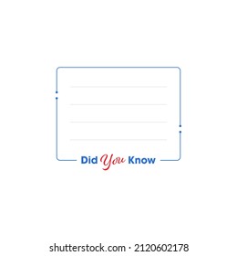 note paper and did you know sentence. page and did you know?