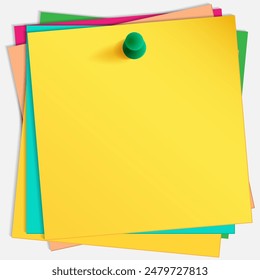 Note paper of different colors. Vector illustration. Sketch for creativity.