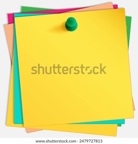 Note paper of different colors. Vector illustration. Sketch for creativity.