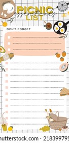 Note paper, to do list with summer fashion outfit set. Trendy woman clothes, underwaer, swimsuit, hat, bag, shoes, accessories. School scheduler and organizer. Flat vector
