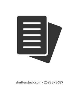 Note paper document icon isolated vector illustration on white background.