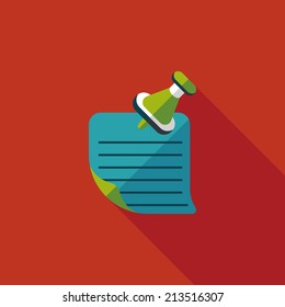 note paper flat icon with long shadow,eps10
