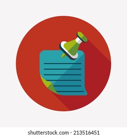 note paper flat icon with long shadow,eps10