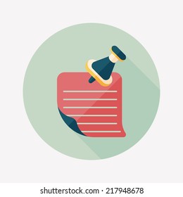 note paper flat icon with long shadow,eps10
