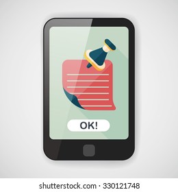 note paper flat icon with long shadow,eps10