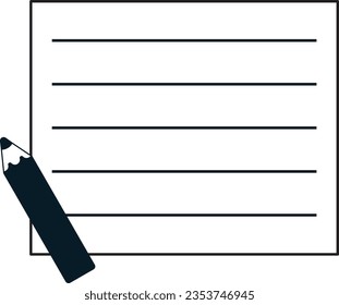 note paper frame and pencil