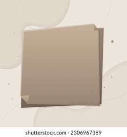 Note Paper Frame Sticker Abstract Watercolor Paint Background  Brown Colors Lines  Vector Design
