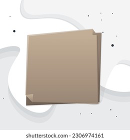 Note Paper Frame Sticker  Abstract Watercolor Paint Background Blue Gray  Colors   Vector Design