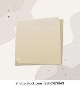 Note Paper Frame Sticker Abstract Watercolor Paint Background Peachy Colors Vector Design