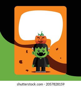 Note paper with frankenstein illustration design