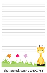 Note paper with giraffe.