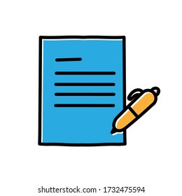 note paper hand drawn icon vector design