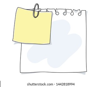 note paper handrawn vector cute art illustration