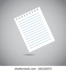 Note paper icon isolated on white background. Vector illustration.