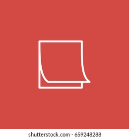 note paper icon. sign design. red background