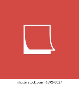 note paper icon. sign design. red background