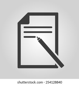 The note paper icon. Text file symbol. Flat Vector illustration