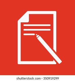 The note paper icon. Text file symbol. Flat Vector illustration