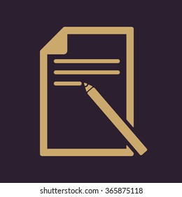 The note paper icon. Text file symbol. Flat Vector illustration