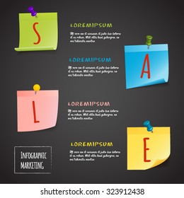 Note paper infographics  for presentation.