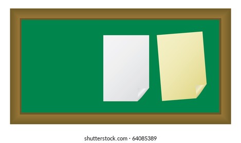 note paper isolated on blackboard