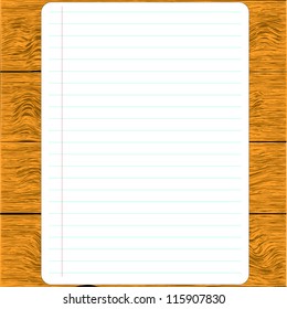 Note Paper  isolated on wood