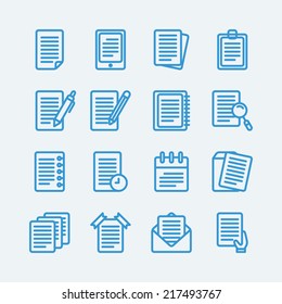 Note paper line icons.Vector eps10 