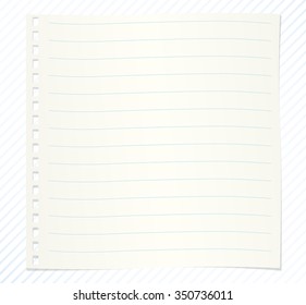 Note paper with lines on striped background
