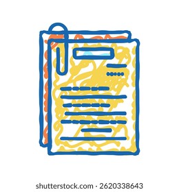 nota lista de papel ícone doodle esboço vetor. nota lista de papel sinal. símbolo isolado ilustração