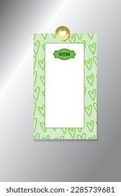 Note paper list with heart shape magnet on silver background surface