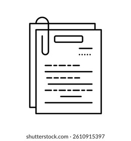 note paper list line icon vector. note paper list sign. isolated contour symbol black illustration