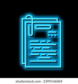 note paper list neon light sign vector. note paper list illustration