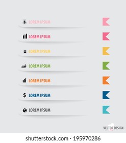 Note paper, modern infographics banners. Vector illustration.