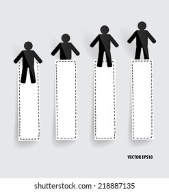 Note paper, modern infographics banners. Vector illustration.