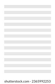 Note paper for musical notes - blank A4 template, New melody