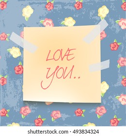 note paper on color background