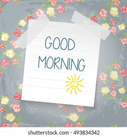 note paper on color background
