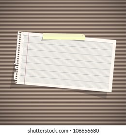 Note paper on texture background. Vector design.