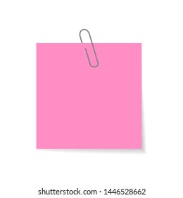 Note paper on the white background. Vector illustration.