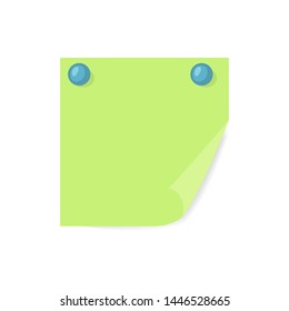 Note paper on the white background. Vector illustration.