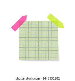 Note paper on the white background. Vector illustration.