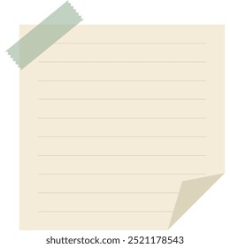 Note paper on white background