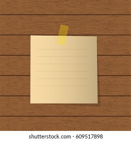 Note Paper On Wooden Background